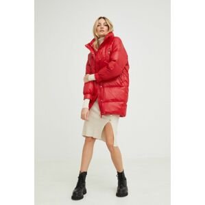 Péřová bunda Answear Lab dámská, červená barva, zimní, oversize