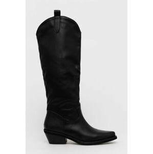 Westernové boty Answear Lab dámské, černá barva, na podpatku, lehce zateplené