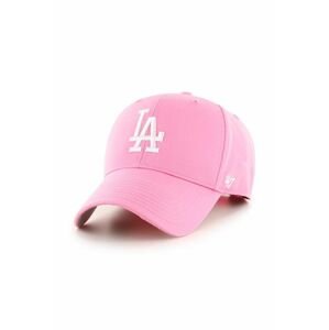 Kšiltovka 47brand Mlb Los Angeles Dodgers růžová barva, s aplikací