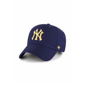 Bavlněná baseballová čepice 47brand Mlb New York Yankees tmavomodrá barva, s aplikací