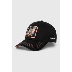 Bavlněná baseballová čepice Capslab TOM & JERRY BASEBALL černá barva, s aplikací
