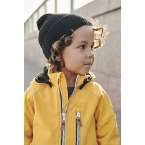 Dětska čepice Reima Reissari černá barva, z tenké pleteniny, vlněná