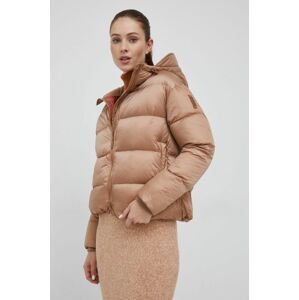 Péřová bunda Bomboogie dámská, béžová barva, zimní, oversize