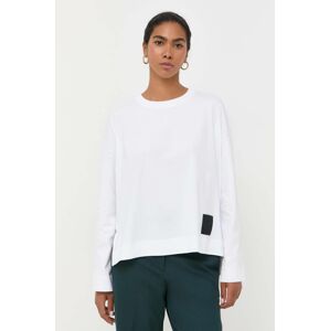 Bavlněné tričko s dlouhým rukávem Liviana Conti bílá barva