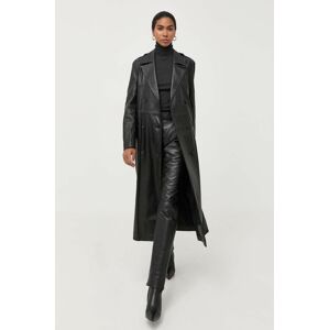 Kožený kabát Liviana Conti dámský, černá barva, přechodný