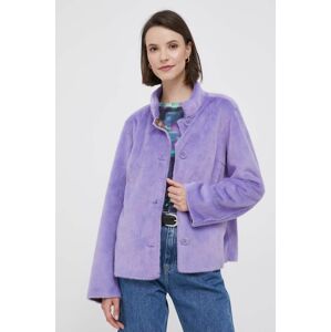 Bunda Rich & Royal dámská, fialová barva, přechodná
