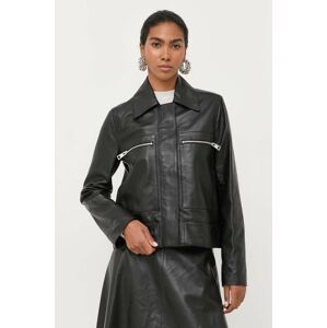 Kožená bunda Liviana Conti dámská, černá barva, přechodná