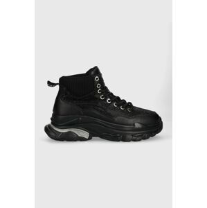 Semišové sneakers boty GOE černá barva, MM2N4017.BLACK