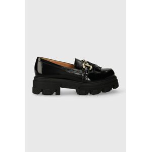 Kožené mokasíny Charles Footwear Zulia dámské, černá barva, na platformě, Zulia.Loafer.Black