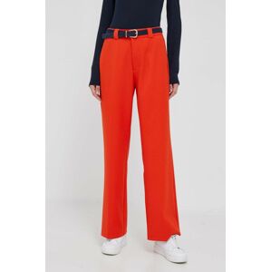 Kalhoty Rich & Royal dámské, oranžová barva, jednoduché, high waist