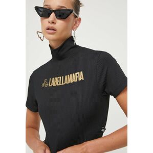 Tričko LaBellaMafia černá barva, s pologolfem