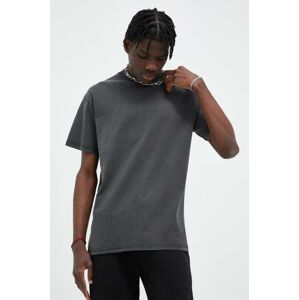 Bavlněné tričko Solid šedá barva