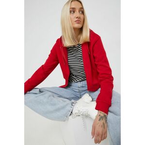 Mikina Cross Jeans dámská, červená barva, hladká