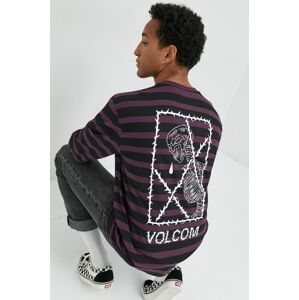 Bavlněné tričko s dlouhým rukávem Volcom X Vaderetro fialová barva