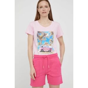 Bavlněné tričko Frieda & Freddies růžová barva