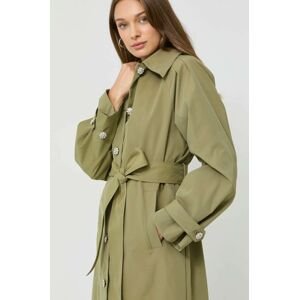 Kabát Custommade dámský, zelená barva, přechodný