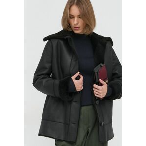 Kožená bunda Liviana Conti dámská, černá barva, zimní
