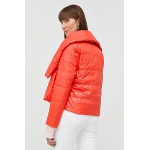 Péřová bunda Liviana Conti dámská, oranžová barva, přechodná