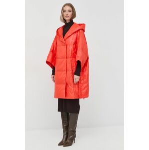 Péřová bunda Liviana Conti dámská, oranžová barva, přechodná, oversize