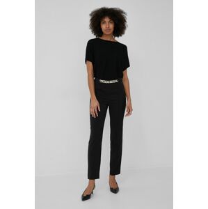 Kalhoty XT Studio dámské, černá barva, jednoduché, high waist