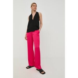 Kalhoty Herskind dámské, fialová barva, jednoduché, high waist