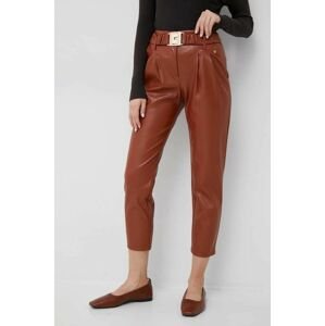 Kalhoty XT Studio dámské, hnědá barva, fason cargo, high waist