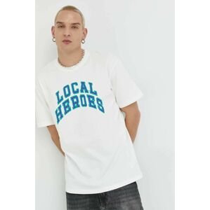 Bavlněné tričko Local Heroes bílá barva, s potiskem