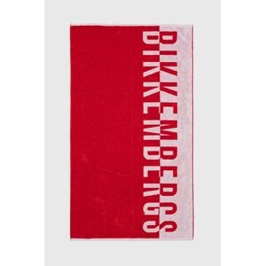 Bavlněný ručník Bikkembergs červená barva