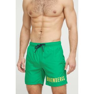 Plavkové šortky Bikkembergs zelená barva