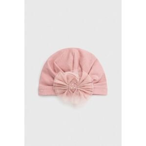 Čepice Broel EDITTA růžová barva, z tenké pleteniny