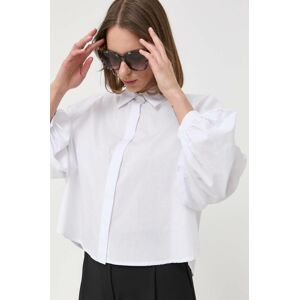Bavlněné tričko Silvian Heach bílá barva, relaxed, s klasickým límcem