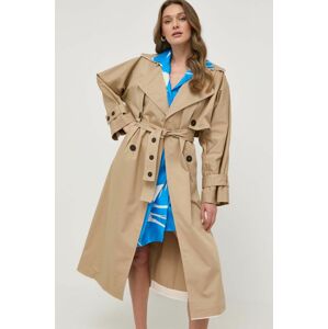 Trench kabát Beatrice B dámský, béžová barva, přechodný, dvouřadový