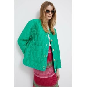 Bunda Rich & Royal dámská, zelená barva, přechodná, oversize