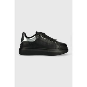 Kožené sneakers boty GOE černá barva, LL2N4012