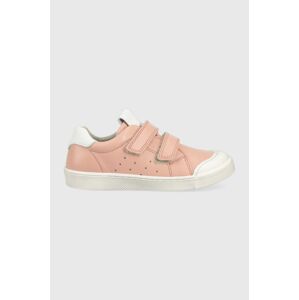 Dětské kožené sneakers boty Froddo růžová barva