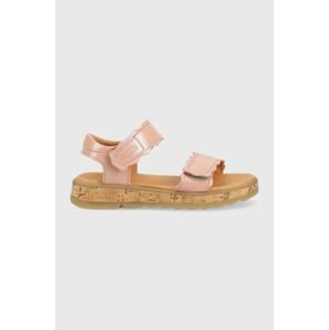 Dětské kožené sandály Froddo růžová barva