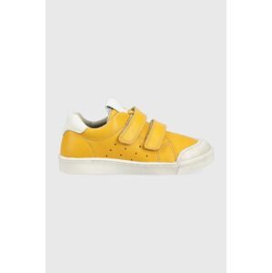 Dětské kožené sneakers boty Froddo žlutá barva