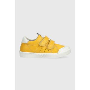 Dětské kožené sneakers boty Froddo žlutá barva