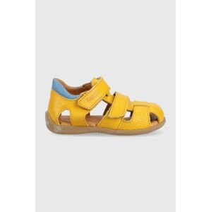 Dětské kožené sandály Froddo žlutá barva