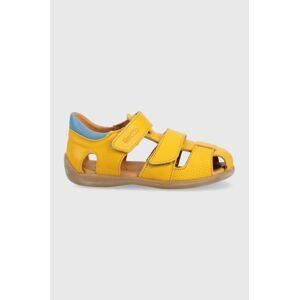 Dětské kožené sandály Froddo žlutá barva