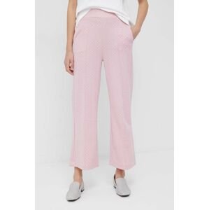 Kalhoty Rich & Royal dámské, růžová barva, jednoduché, high waist