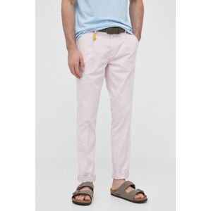 Kalhoty Manuel Ritz pánské, růžová barva, jednoduché