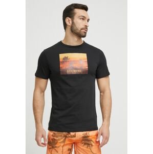 Bavlněné plážové tričko Bikkembergs černá barva, s potiskem