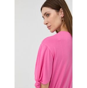 Bavlněné tričko Silvian Heach růžová barva