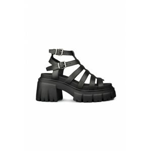 Kožené sandály Altercore dámské, černá barva, na platformě