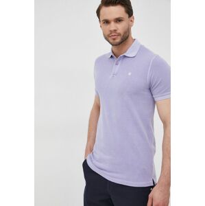 Polo tričko Manuel Ritz pánský, fialová barva, hladký