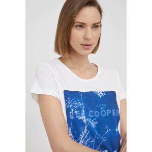 Bavlněné tričko Lee Cooper bílá barva