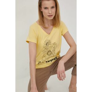 Bavlněné tričko Lee Cooper žlutá barva