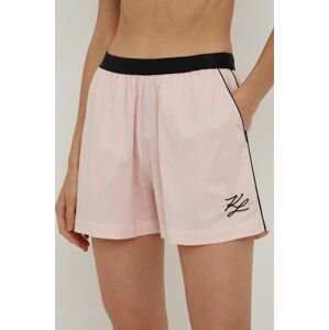 Pyžamové šortky Karl Lagerfeld dámské, růžová barva