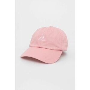 Bavlněná čepice HUF růžová barva, s aplikací
